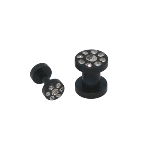 Piercing Alargador Orelha Aço Color Pedras Modelo 2 Piercing Alargador Orelha Aço Color Pedras Modelo 2